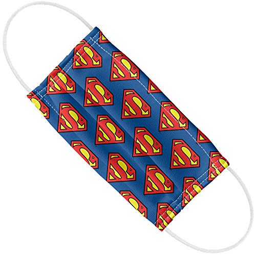 Popfunk Superman Classic S Shield Logo 1-Ply Reusable Face Mask Covering with Adjustable Nose Wire, Unisex