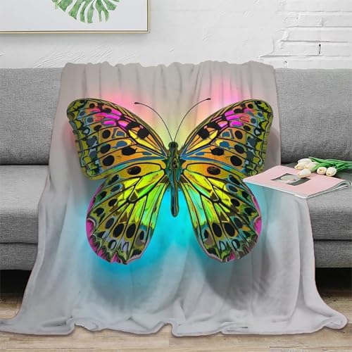 Couverture insectes papillons en peluche douce, cadeau idéal enfant