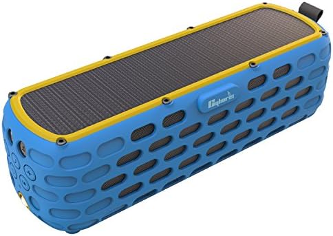 CYBORIS Portable Bluetooth Speaker Solar Powered Amplifier 30+ Hours Playtime HiFi Bass Stereo Sound Rugged Wireless Outdoor Speakers for Travel, Riding, Camping (The 2nd Generation ES-T63)