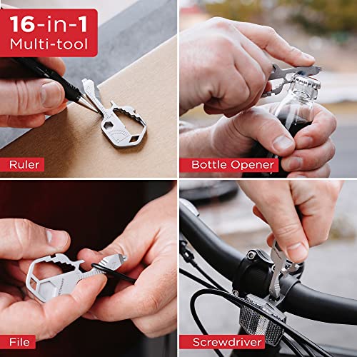 Keysmart Keychain Multitool - Bottle Opener Keychain Tsa Approved, 16-In-1 Multifunction Key Shaped Tool Pocket Multi-Tool Key Chain Bottle Opener, Key Multitool Keychain For Men Gift - Alltul Ghost #TOP2