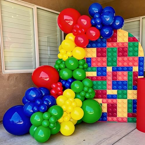 Image of YMSZ Red Blue Green Yellow Balloons, 67pcs 12 Inch Colorful Latex Balloons for Birthday, Baby Shower, Carnival Circus Party Decorations