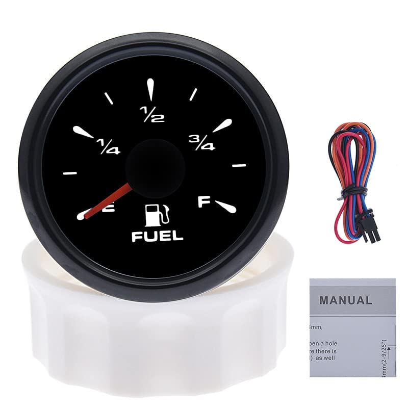 JINGERL 7色バックライト燃料ゲージ0〜190オーム燃料レベルセンサーボートRVキャンピングカー12V 24Vに適しています
