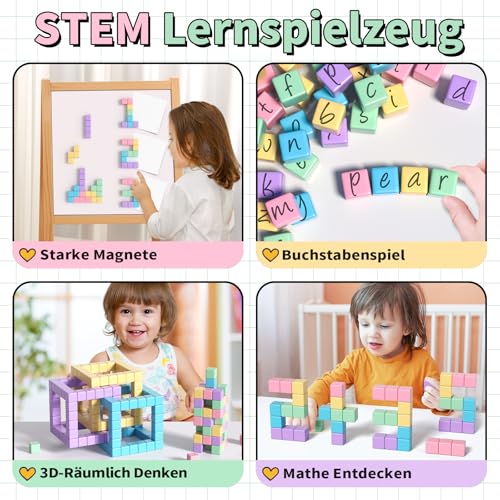 Apluses Magnetische Bausteine, Kinderspielzeug, Magnetisches Bauspielzeug – Ansicht 3