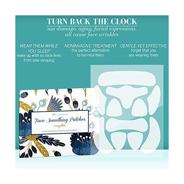 BLUMBODY Face & Forehead Wrinkle Patches - Anti Wrinkle Facial Patches to Smooth Eye, Mouth, Forehead Wrinkles - Non-Silicone Face Tape for Fine Wrinkles between Eyes & Face - Patches (30 day supply)