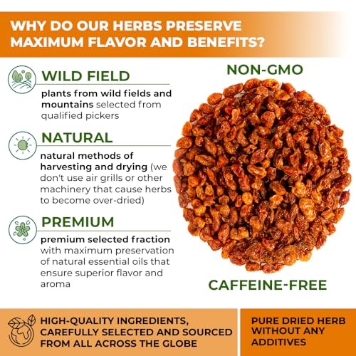 Image of 4 oz. Sea Buckthorn Berry Herbal Tea (Hippophae rhamnoides) - 113g Dried Sea Buckthorn Berries Te de Espino Amarillo