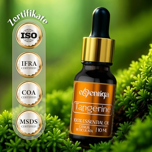 Mandarinenöl Duftessenz intensiv fruchtig-süß für Diffuser und Duftlampe, ideal für Saunaaufguss, Kerzenherstellung, Seifen, Duftwachs und Raumduft