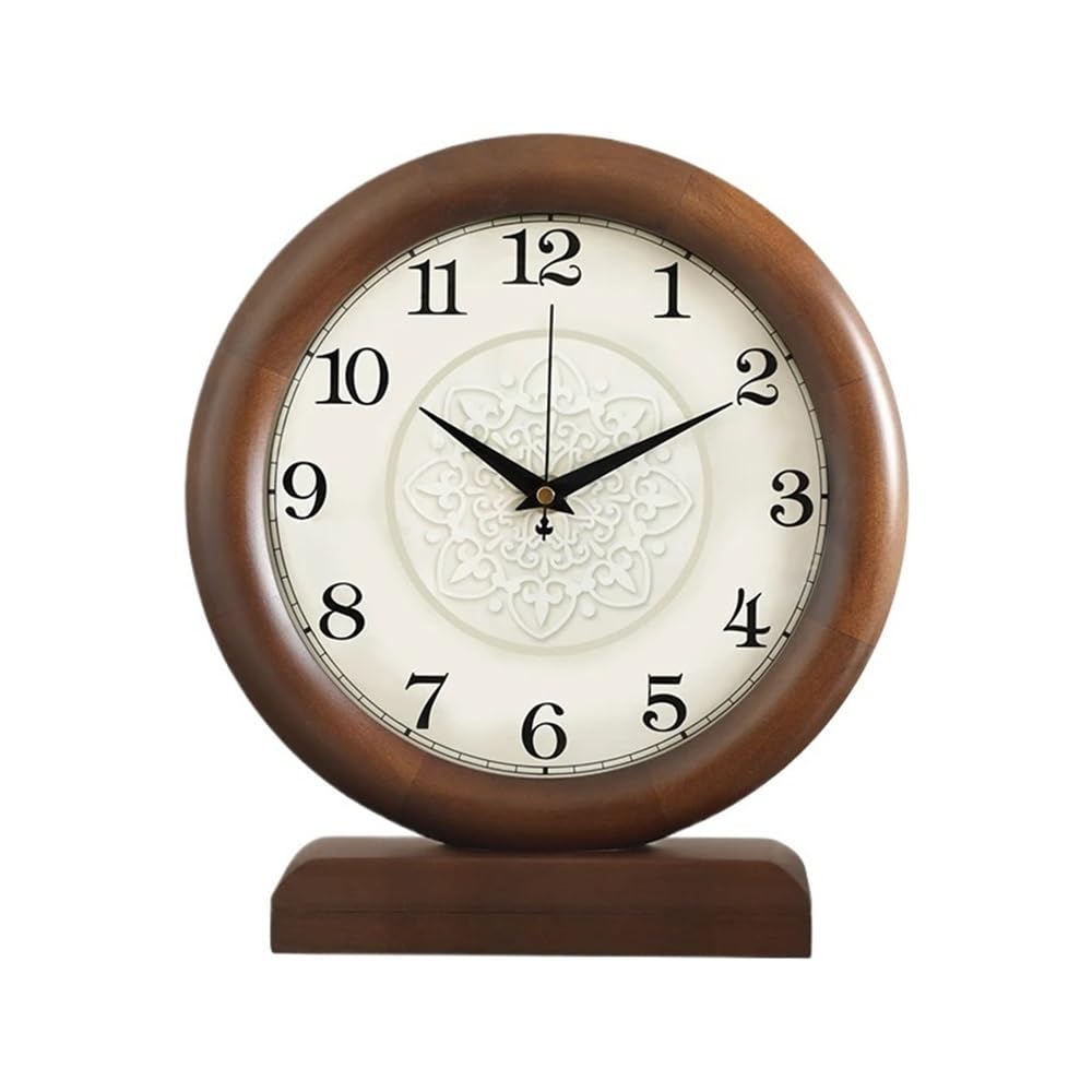 shangguanyun456 Vintage table clock Wood Table Clock Living Room Silent Quartz for Decor,Bedroom,Bedside,Shelf