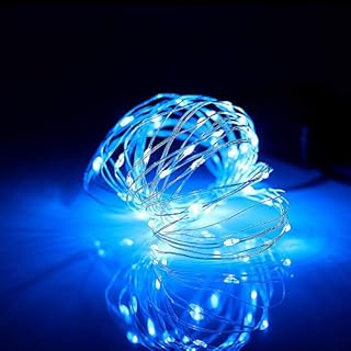 Timewanderer Led String Starry Fairy Light AA Battery Operated Decorative Bright Micro Ultra 5m/16.4Ft 50 Thin LED Lights on Silver Wire for Christmas DIY Decoration (blue)