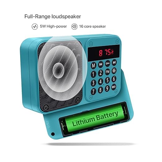 Image of M7 Pocket Blast FM Radio with Bluetooth Speaker with Powerful Sound, 6w-12 Hours (Tupe C Charging) and Number Pad (AUX, SD Card, USB Input (AUX, SD Card, USB Input) (M-7 Blue)