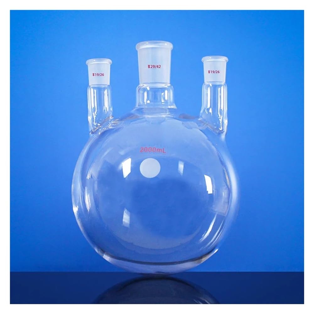 Szkło borokrzemowe LH-10 – prosta okrągła kolba z trzema szyjami, pojemność 2000 ml/3000 ml/5000 ml (LH-10-2213)