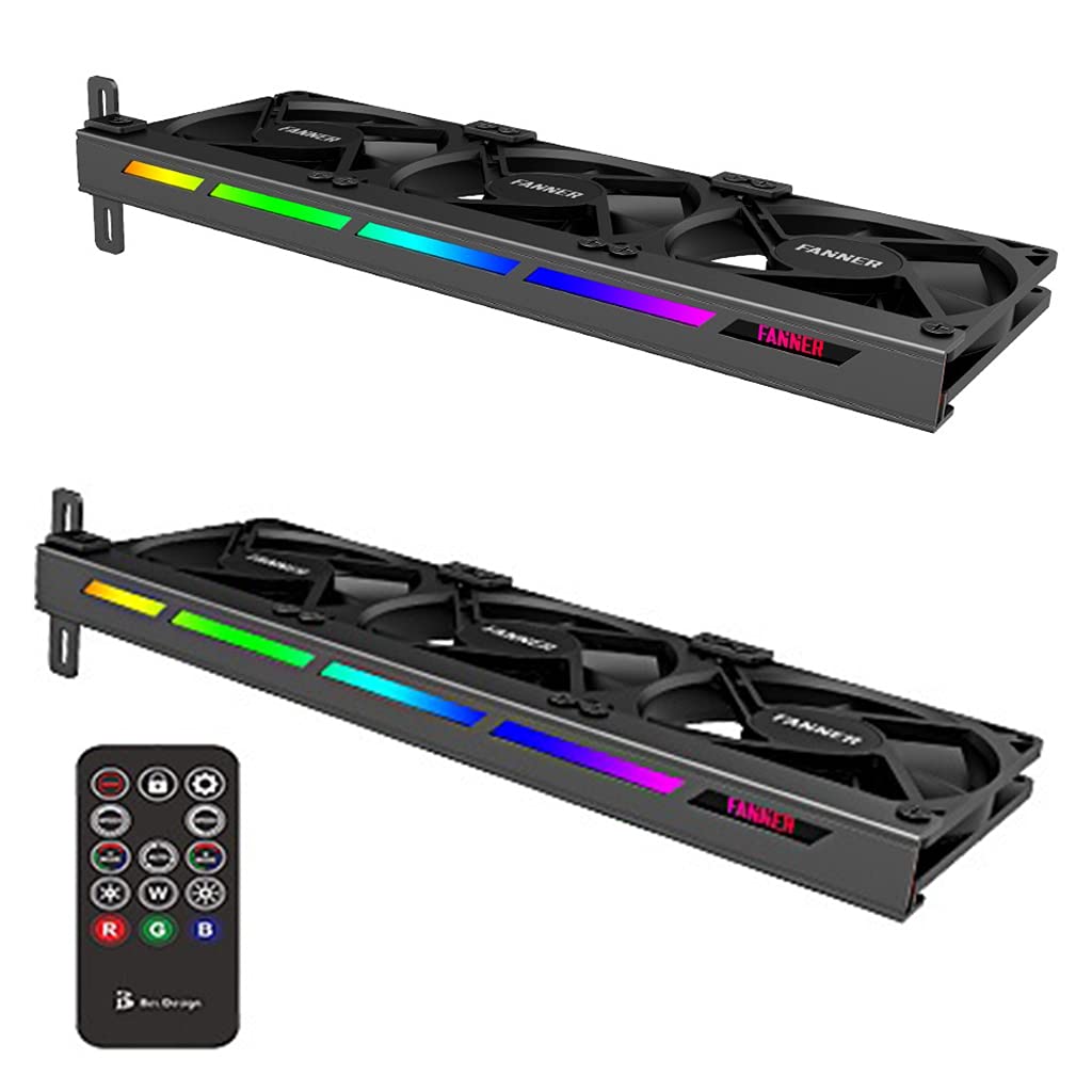 Dispositivo de ventilación T390H de 3 x 90 mm, ventilador VGA de alta velocidad, tarjeta gráfica, ventilador de refrigeración de 5 V, 3 pines, 0,36 A con tira de luz ARGB