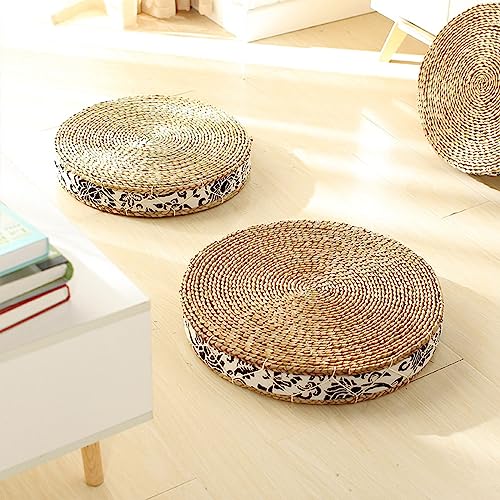 Hulki Tatami Floor Pillow Sitting Cushion Bigger Size, Wild Pucao Pillow Floor Mat, Straw Flat Seat Cushion For Garden Dining Room Living Room Home Decor (Size : 11.8"X 2.8") #TOP2