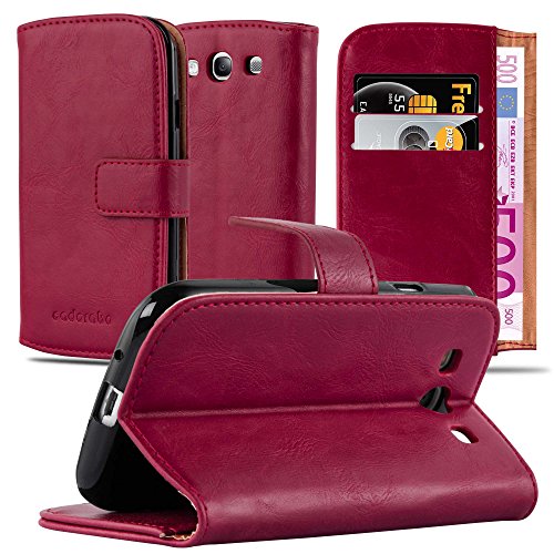 Cadorabo Funda Libro para Samsung Galaxy S3 / S3 Neo en Rojo Burdeos   Cubierta Proteccíon con Cierre Magnético, Tarjetero y Función de Suporte   Etui Case Cover Carcasa
