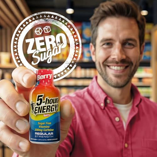 Image of 5-hour ENERGY Berry Flavor, 30 Count, 1.93 Fl Oz Energy Shot, Regular Strength, Amino Acids, B Vitamins, Sugar Free and Zero Calories