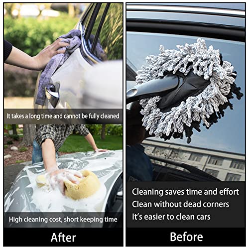 Cueclue Pack-2 Microfiber Washable Car Brush, 11.8" Universal Soft Multi-Functional Car Duster, Scratch Free Car Dash Dusting Tool (Grey) #TOP4