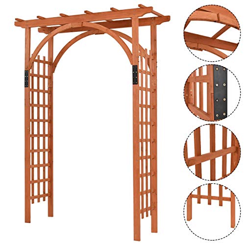 Lakbi Premium Outdoor Wooden Cedar Arbor Arch Pergola Trellis Garden Yard Lattice-Climbing Support- Arch-Arch Way-Tree Trellis-Gardening Trellis-Lawn Arch- Archway- Trellis - Thumbnail 5