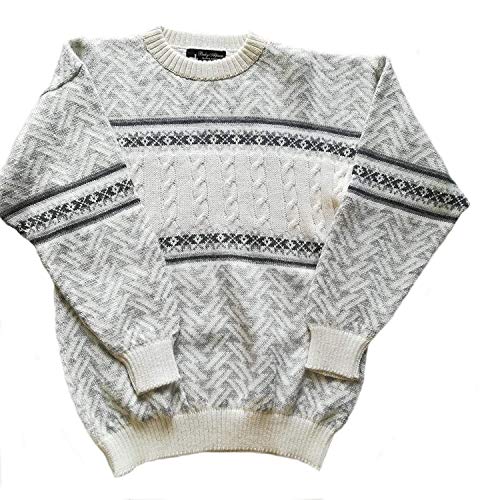 Alpacaandmore - Maglione - Casual - Uomo Bianco bianco