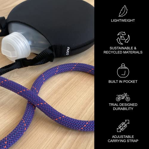 Canu Canteen Water Bottle - Insulated Hydration Flask For Outdoor Sports, Camping, Hiking (Black, Purple, Clear) With Strap And Pouch #TOP4