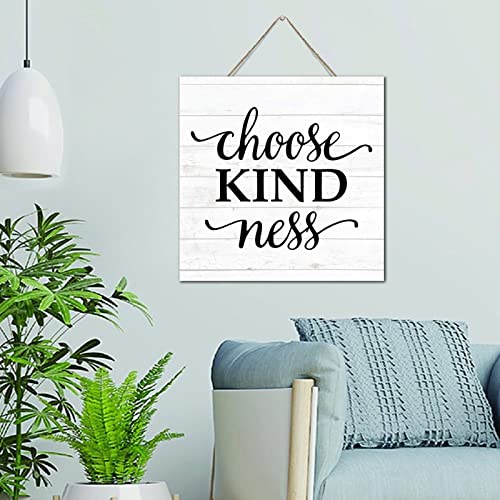 Plaque verticale en bois Choose Kindness déco murale vintage 30cm