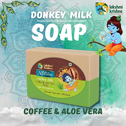Image of Lakshmi Krishna Natural Donkey Milk aloevera coffee soap-100g ||Revitalizing for Nourished, Hydrated Skin||