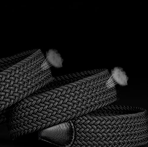 RBOCOTT Ceinture en Tissu Élastique,Ceintures Élastiques Tressées,Ceinture Tressées Extensible pour Hommes et Femmes,Ceinture en Nylon,Ceinture Noire,Ceinture Gris (105cm) - Image 4