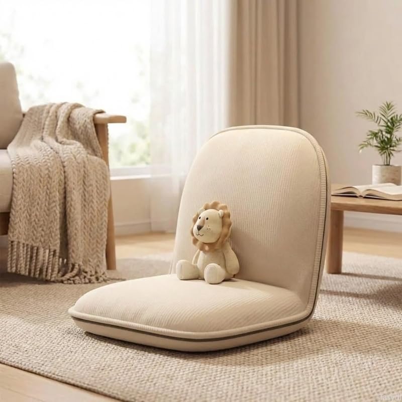 座椅子 フロアチェア 折りたたみ式 5段階調整 高密度リバウンドスポンジ 人間工学設計 取り外し可能ファブリックカバー 39x46x