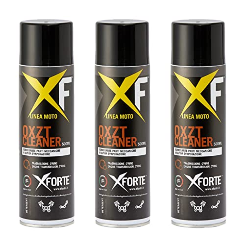 XFORTE OXZT Cleaner 500 ml: Pulizia Profonda e Veloce per Catene Moto e Componenti O-Ring Sgrassante Catena Moto Alta Pressione. (Kit, 3)