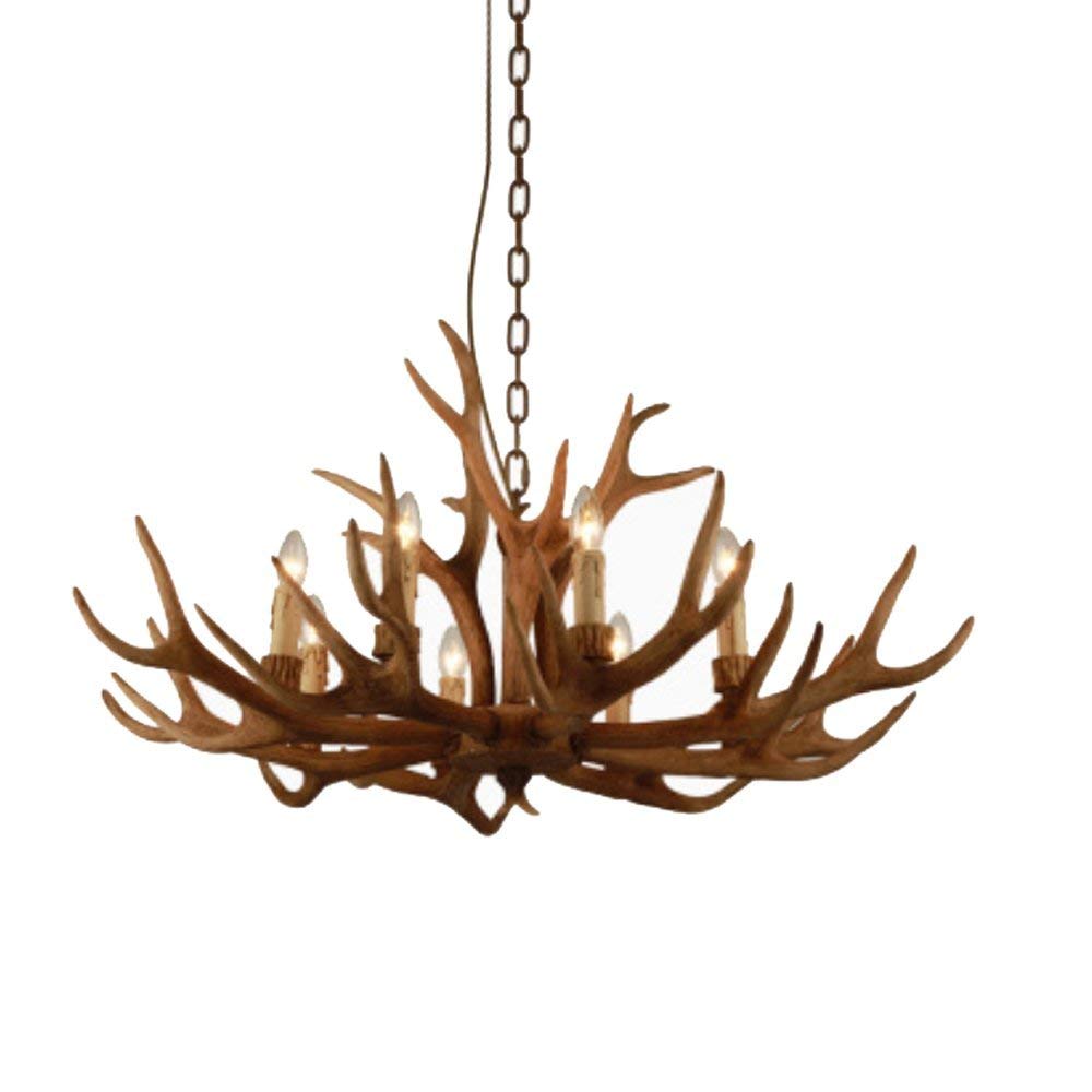 SYAXVOM Antler Chandelier American Country Creative Antique Resin Personality Living Room