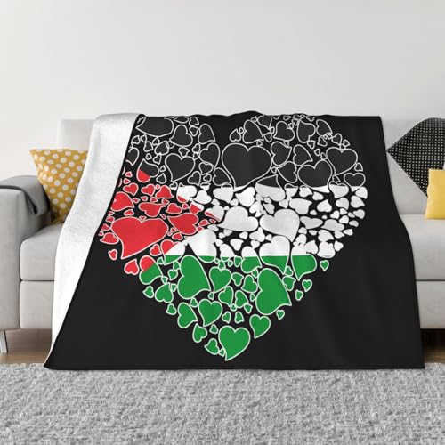 Palestine Palestinian Heart Flag Blanket
