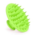 Meartchy Silicone Scalp Massager Shampoo Brush, Scalp Brush for Hair Growth & Dandruff Removal, Hair Scrubber Scalp Stimulator Exfoliator Brush with Soft Bristles for Wet Dry Scalp Care (Green)