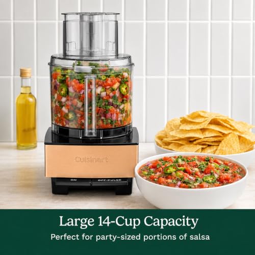 Image of Cuisinart Food Processor 14-Cup Vegetable Chopper for Mincing, Dicing, Shredding, Puree & Kneading Dough, Copper, DFP-14CPY