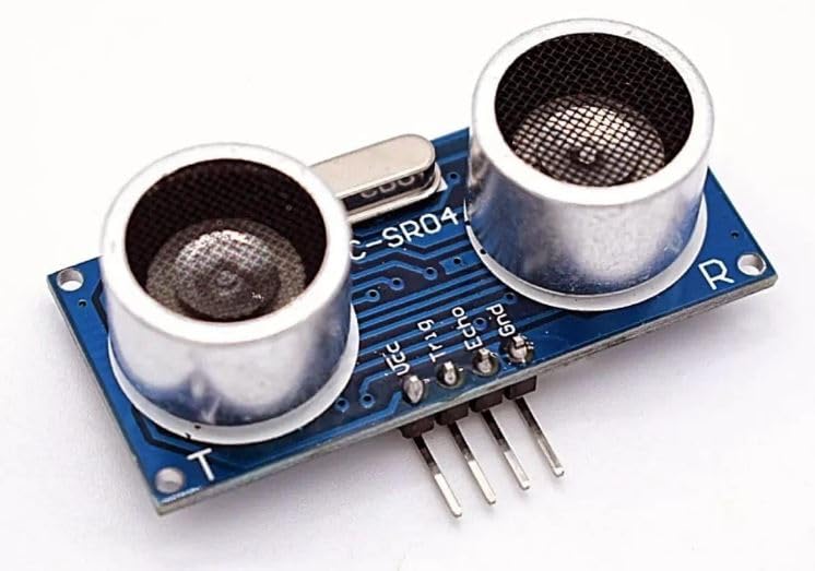 Image of HC-SR04 Ultrasonic Distance Measuring Sensor Module | 2-400cm Range, 5V DC | 4-Pin Interface for Arduino and Robotics Projects