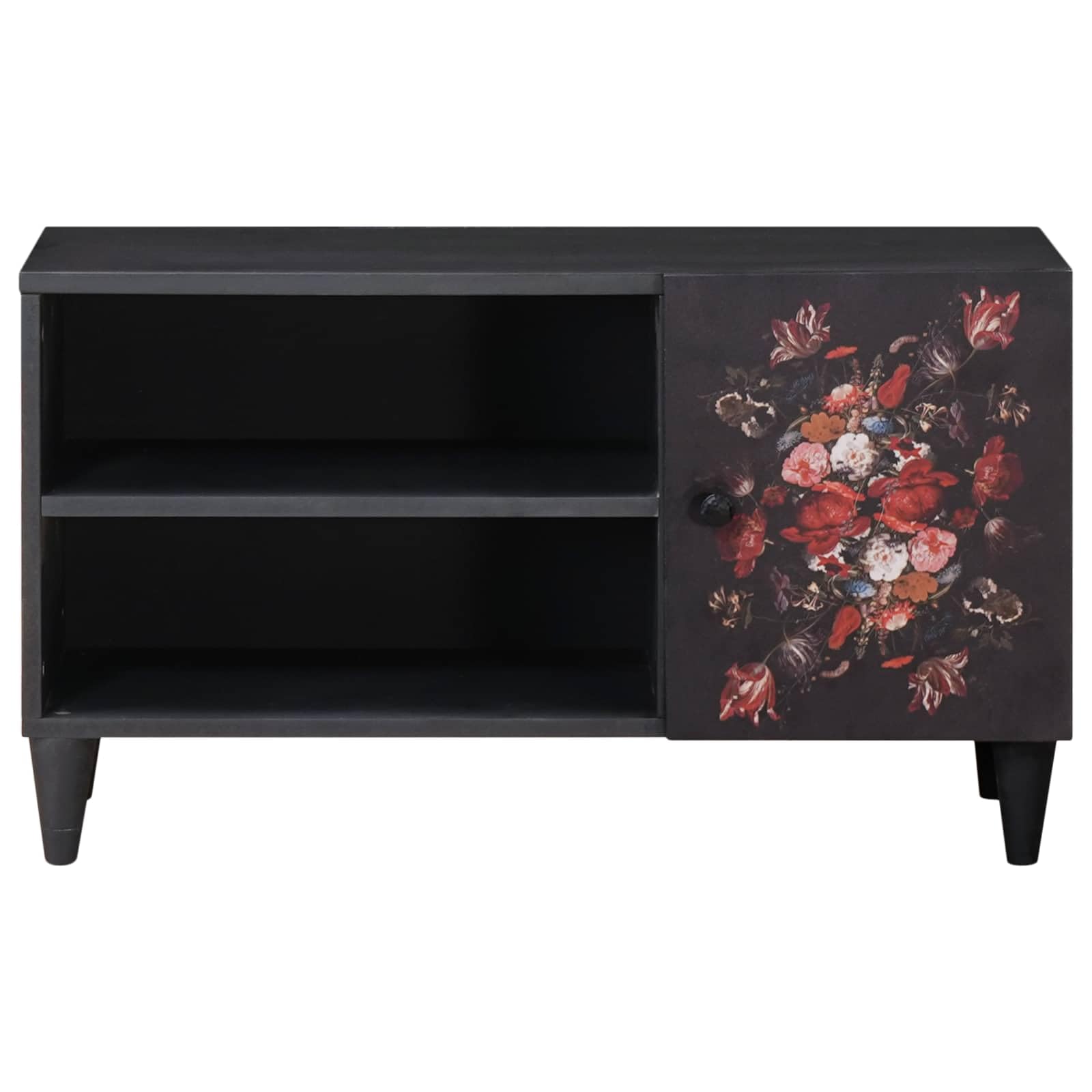 Mueble TV Madera Mango Macizo Multicolor 80 x 31,5 x 46 cm con Puertas