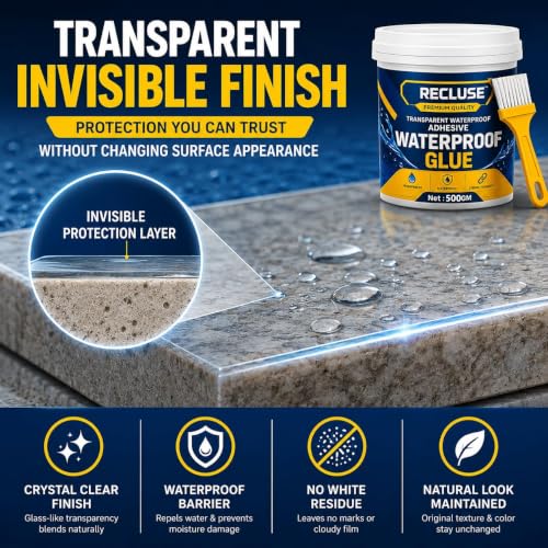 Image of RECLUSE Transparent Waterproof Glue 500GM | Heavy Duty Leak Proof Adhesive | Strong Sealant for Roof, Wall, Tile & Pipe Repair | Strong Bond for Tile,Concrete,Metal,Wood,Plastic & Ceramic