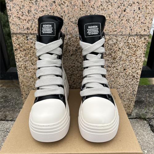 Unisex New Trend Spring Summer Flame Round Toe Thick Sole Platform Chunky Heels Men Women Sneakers Plus Size Fashion Western Punk Street Shoes4