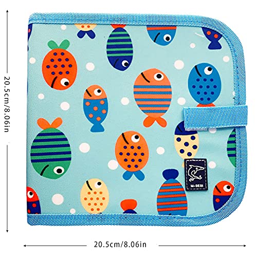 Colouring Malbuch ​für Kinder Wiederverwendbar, Zeichenbrett Aabwischbar Ttragbar mit 12 Farbstiften，14 Seiten