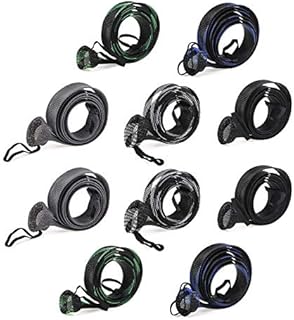 LEO 10 Pcs Rod Sock Fishing Rod Sleeve Rod Cover 190cm/74.8inches Braided Mesh Rod Protector Pole Gloves Fishing Tools Strap on the Top and End for Fly Spinning Casting Sea Fishing Rod (5colors 10pcs)