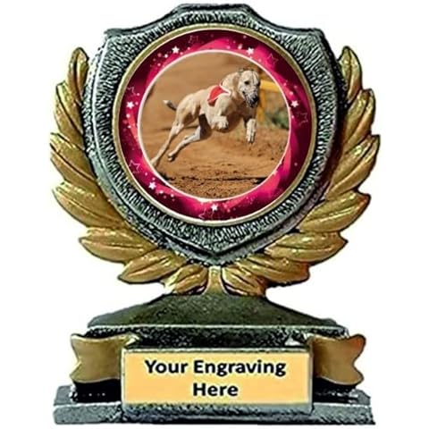 Greyhound Dog Silver & Gold Trophy Award Dog Race Award 120mm free Engraving-bm Cover