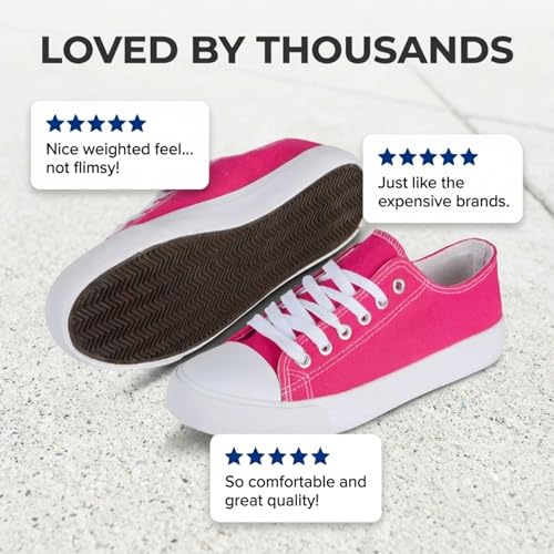 Image of Canvas Shoes for Women, Women's Fashion Sneakers | Casual Low Top, Lace Up, Rubber Sole, Canvas Upper, Cushioned Insole