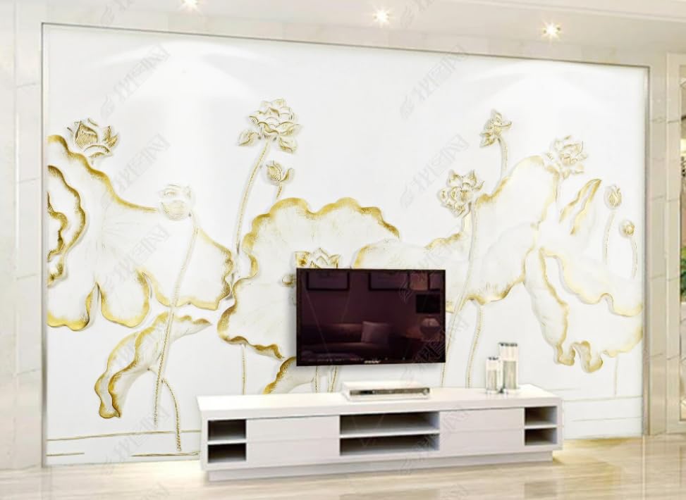 Papier peint intissé fleurs de lotus poster géant mural pour salon et chambre zen