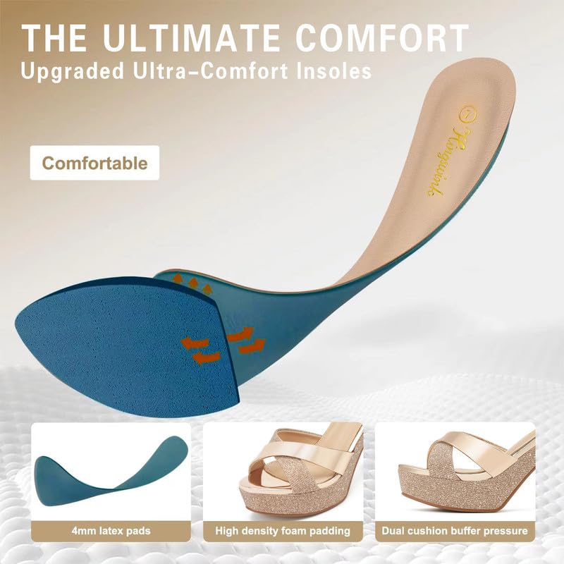 Womens Sparkly Platform Dress Sandals for Women Chunky Block Heel 3.8 Inch High Heels Open Toe with Strap for Women Comfortable Sexy Dressy Prom Wedding Party Evening Shoes4