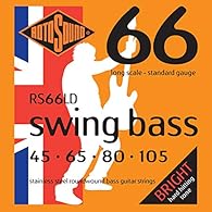 Rotosound strings for electric bass SWING 66 STAINLESS SETS 4-str. RS66LD Stainless Standard 45-105 Stainless Steel Stainless Steel String, Made in UK Long scale (34"/860mm) - also suitable up to medium (32"/810mm) Since 1966, these Swing Bass string...