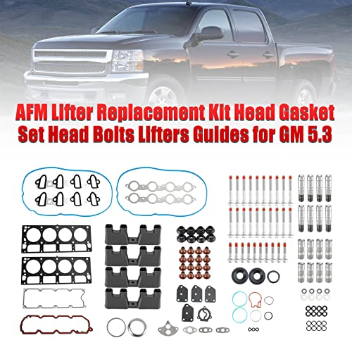 Image of AFM Lifter Replacement Kit Head Gasket Head Bolts Lifters Guides for Chevrolet Silverado /Suburban 1500 /Tahoe /Trailblazer 5.3L 5328CC 325CID for GMC Envoy 5.3L 5328CC 325CID V8 OHV