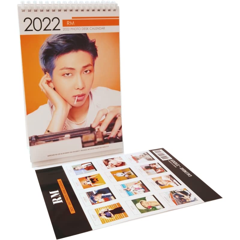 2022-2023 BTS RM Desk Calendar with Stickers Set WHITE Ver.