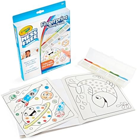 Crayola Color Wonder Mess Free Fingerprint Ink Painting Activity Set, Finger Painting Alternative, Toddler Coloring, Travel Activity, Gift for Toddlers