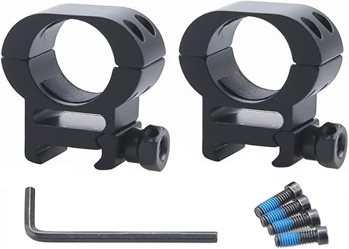 MIZUGIWA Scope Mount Rings 1 inch Medium ProfileHigh Profile fit 20mm Picatinny Rail wHex Wrench 2-Piece
