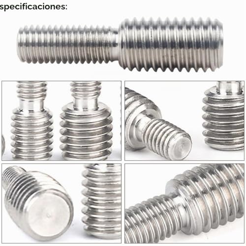 Miniatura 6 de Paquete De 6 Tuercas Con Rosca De Doble Extremo, M6x20mm A M8x20mm, Pernos De Varilla De Acero Inoxidable Con Adaptador Reductor De Rosca, Herrajes Para Muebles