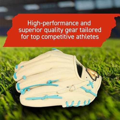 Image of 44 PRO Rise Youth Baseball Glove, 11.5 inch H-Web, Ages 8-12 | Leather baseball glove with lightweight design, narrow fit & easy break-in for youth & little league infield & outfield play