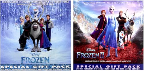 Frozen - Frozen II - Original Soundtrack Five CD Album Bundling - Including Soundtrack and Instrumental Sing Along