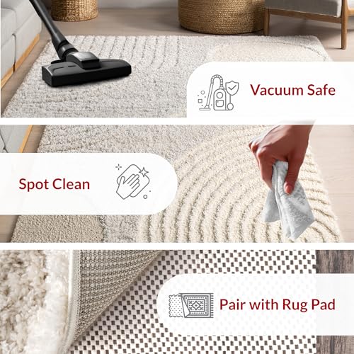 Tapete nuLOOM Gloria Abstract Shag 9'x12' Beige miniatura 4